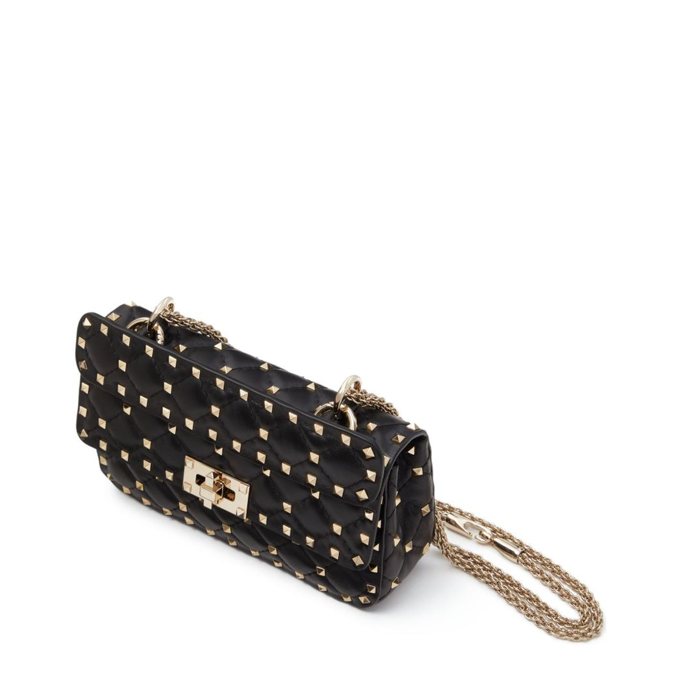 Small Rockstud Grainy Calfskin Crossbody Bag