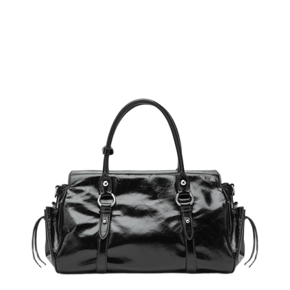 MAYFEYR - Miu Miu - Large Top Handle Bag In Glossy Black Leather - 5BA328OOO2A44F0002