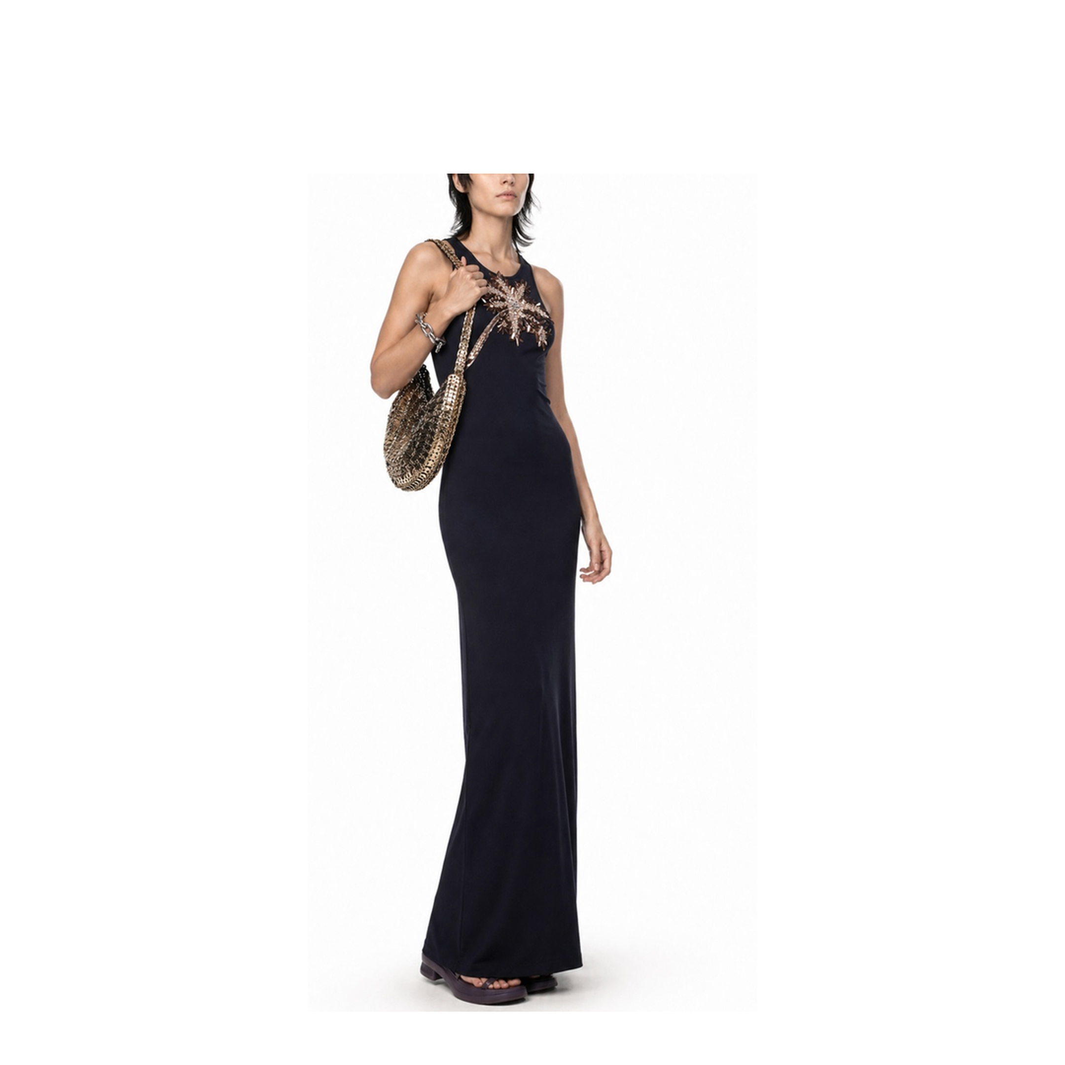 MAYFEYR - RABANNE - Dress With Paillette Palm Detail - 26EJRO309CO0530P001