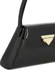 Leather Shoulder Bag, Gold Hardware