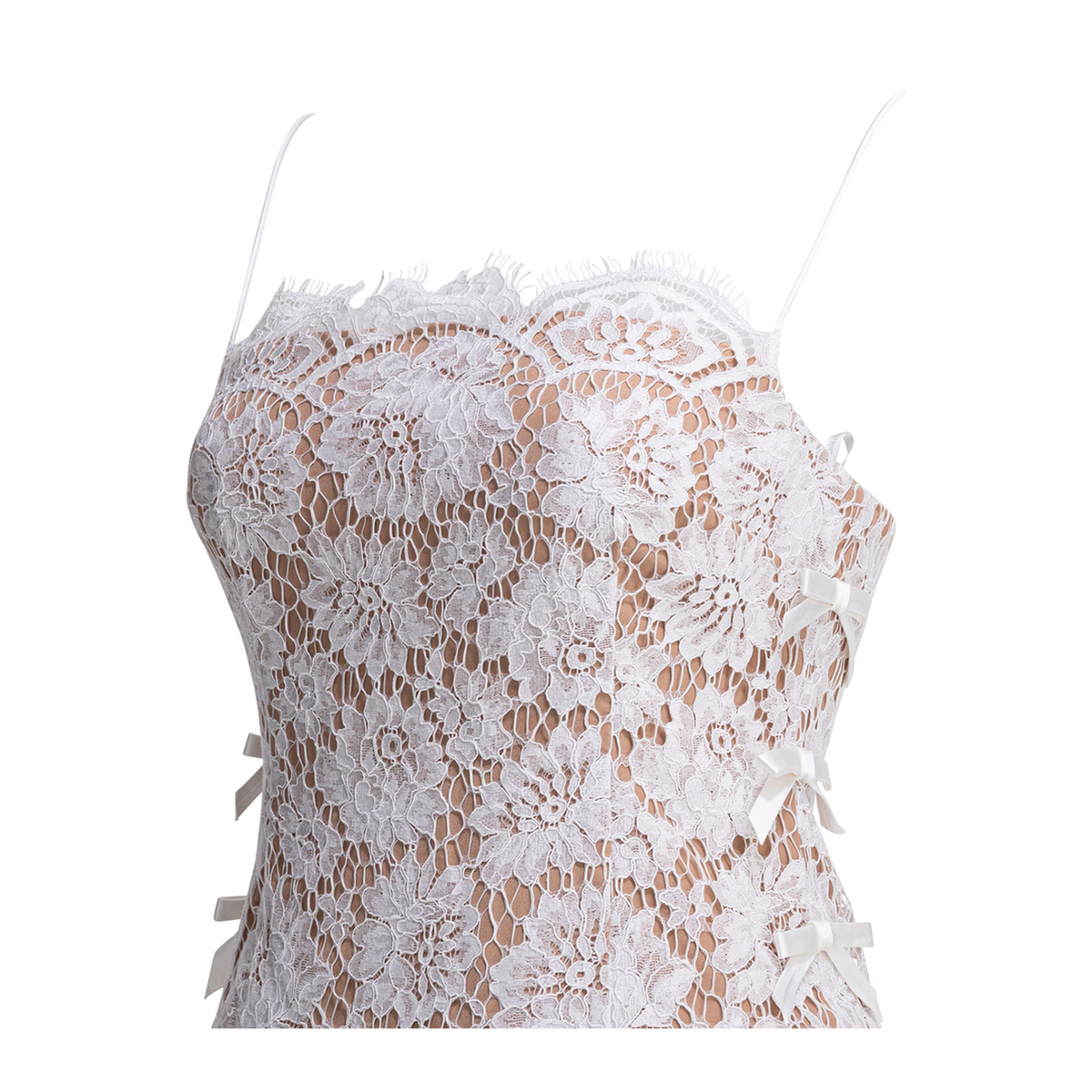 MAYFEYR - Self Portrait - Long Lace Flared Dress - AW25201XAWWHITE
