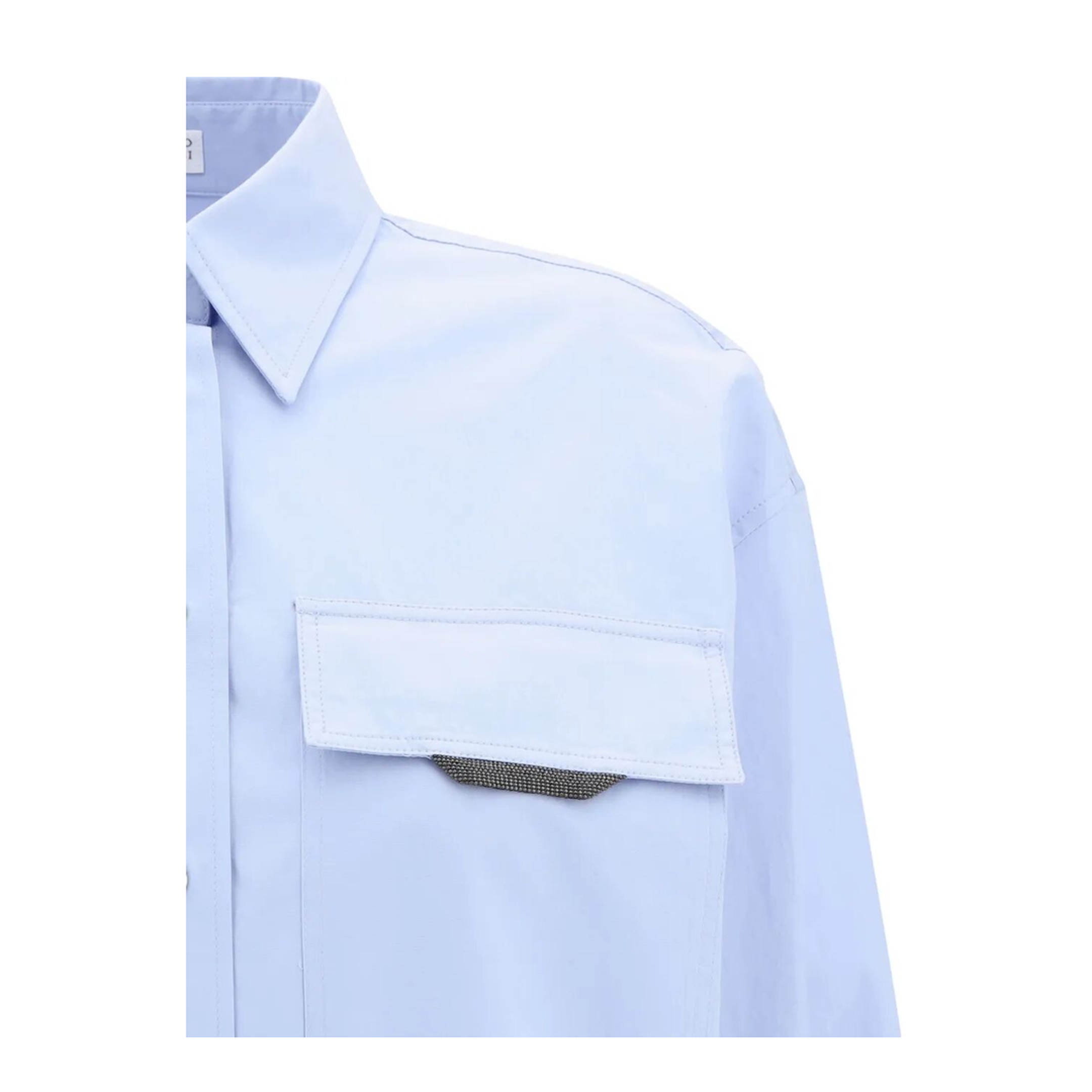 MAYFEYR - Brunello Cucinelli - Shiny Detail Cotton Shirt With Pocket - MH772MY516