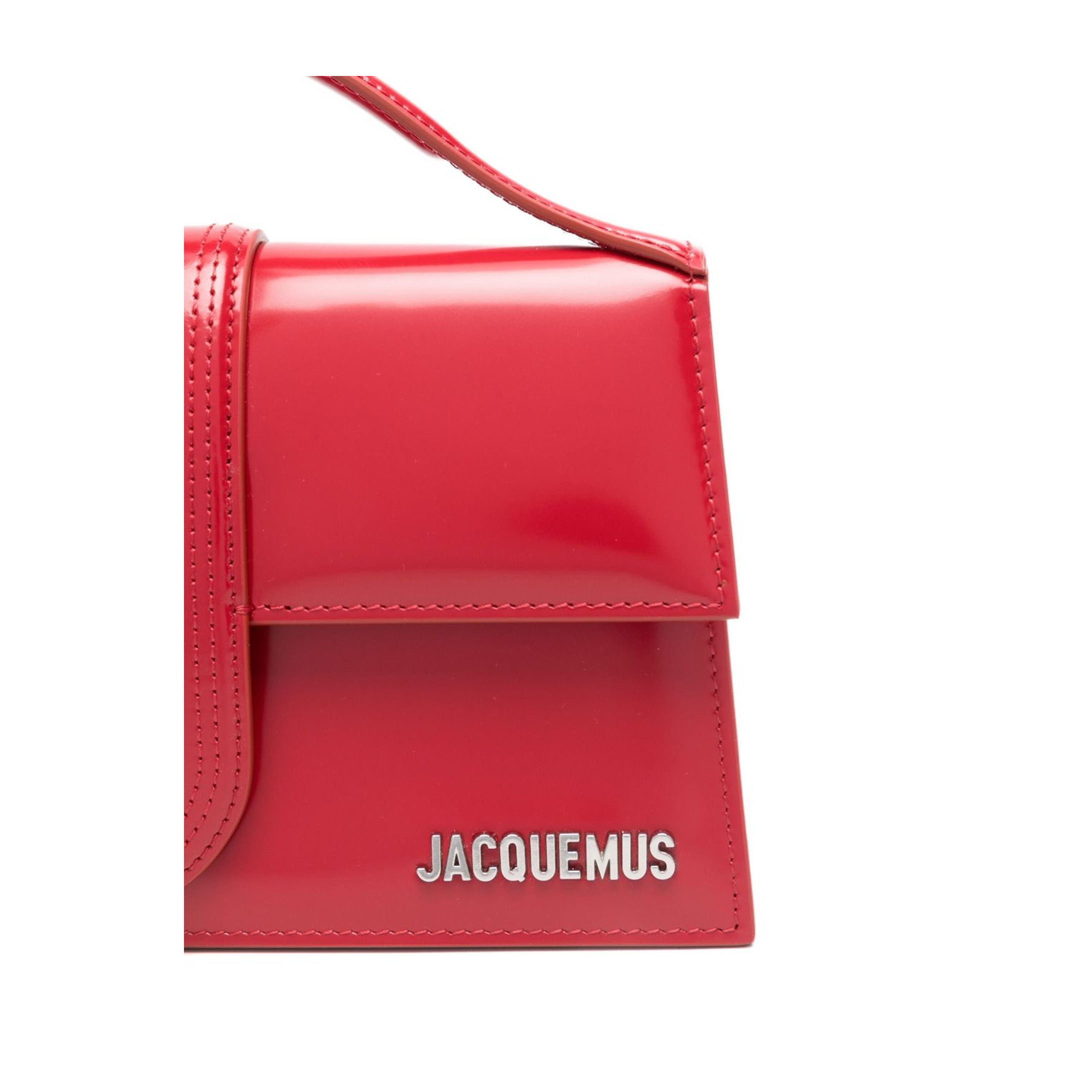 The Large Bambino Leather Top-Handle Bag - Rosso
