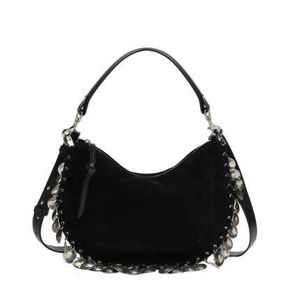 MAYFEYR - Isabel Marant - Oskan Soft Zipped Bag In Black Suede With Medals - BF0066FHD2C16MBKSI