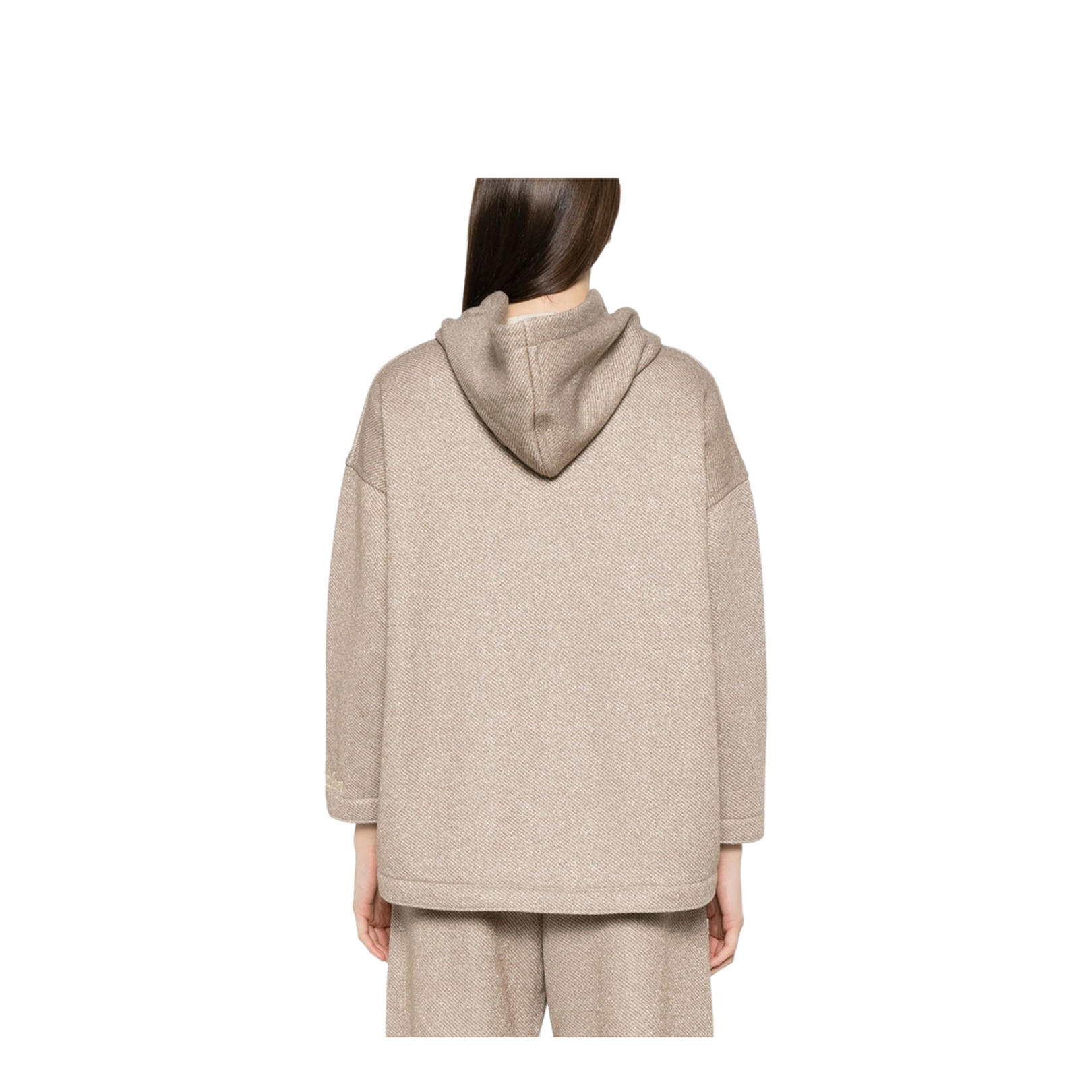 Camel Brown Drawstring Hood Sweater