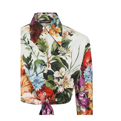 Floral Print Poplin Shirt