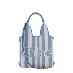 Mini Stripy Jacquard Tote - Surfing Blue