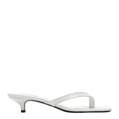 MAYFEYR - Toteme - White Leather Heeled Thong Sandals - 253-WAS1010LE0076059