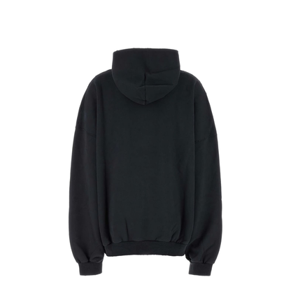 Optical Cotton Hoodie Black