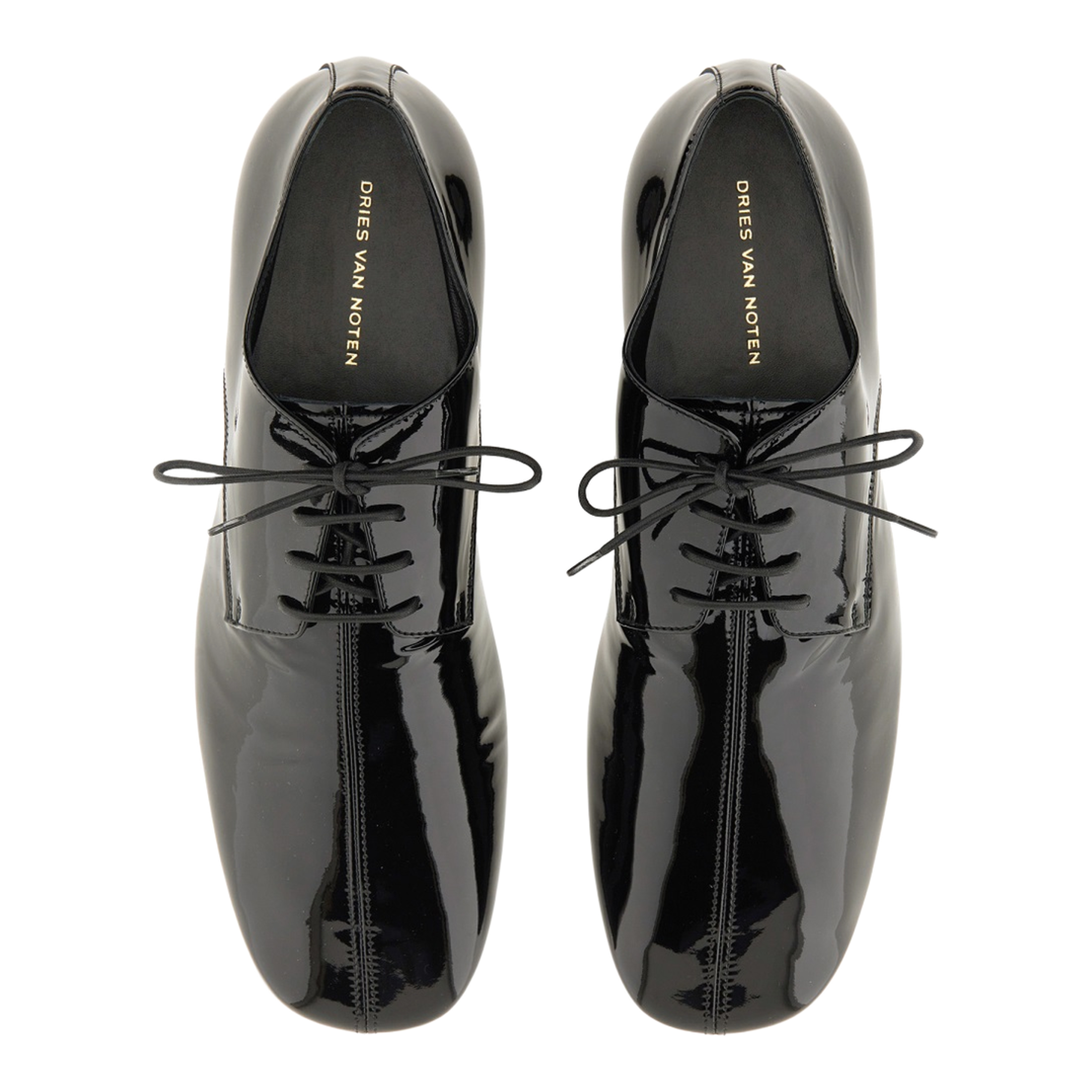 Shiny Leather Lace-Up Shoe