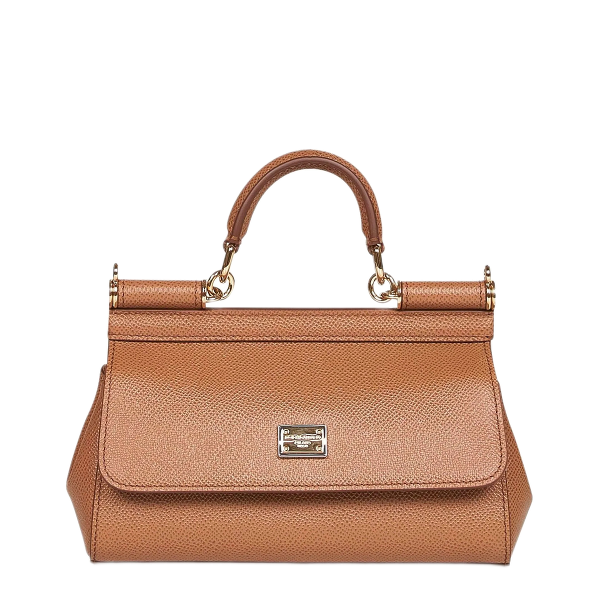 Sicily Mini Calfskin Top Handle Bag - Brown