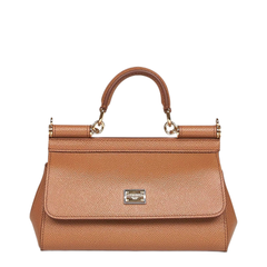 Sicily Mini Calfskin Top Handle Bag - Brown