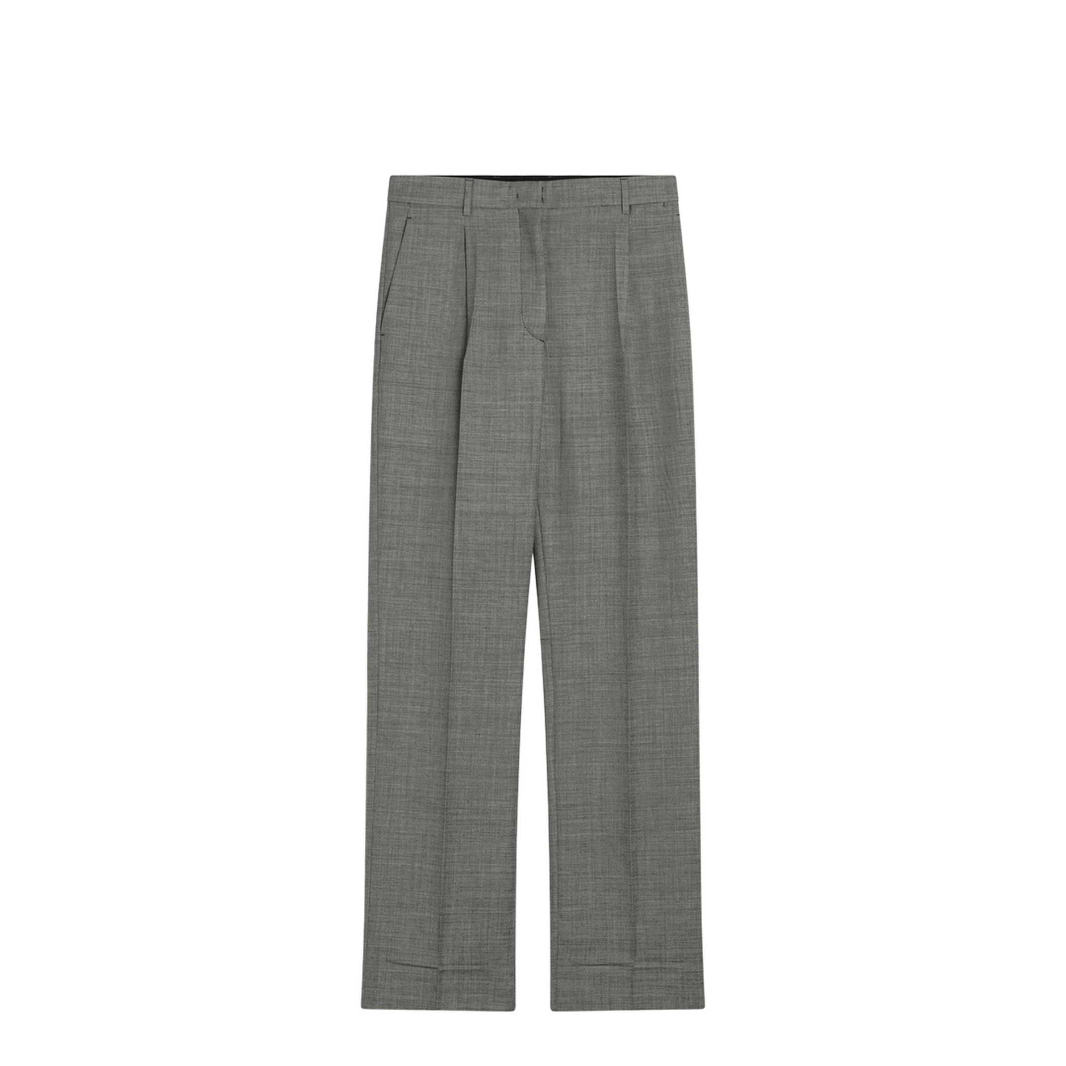 Wide Grey Trousers in Wool