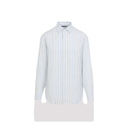 MAYFEYR - RALPH LAUREN PURPLE LABEL - Light Blue Linen Shirt - 790P11149001LT