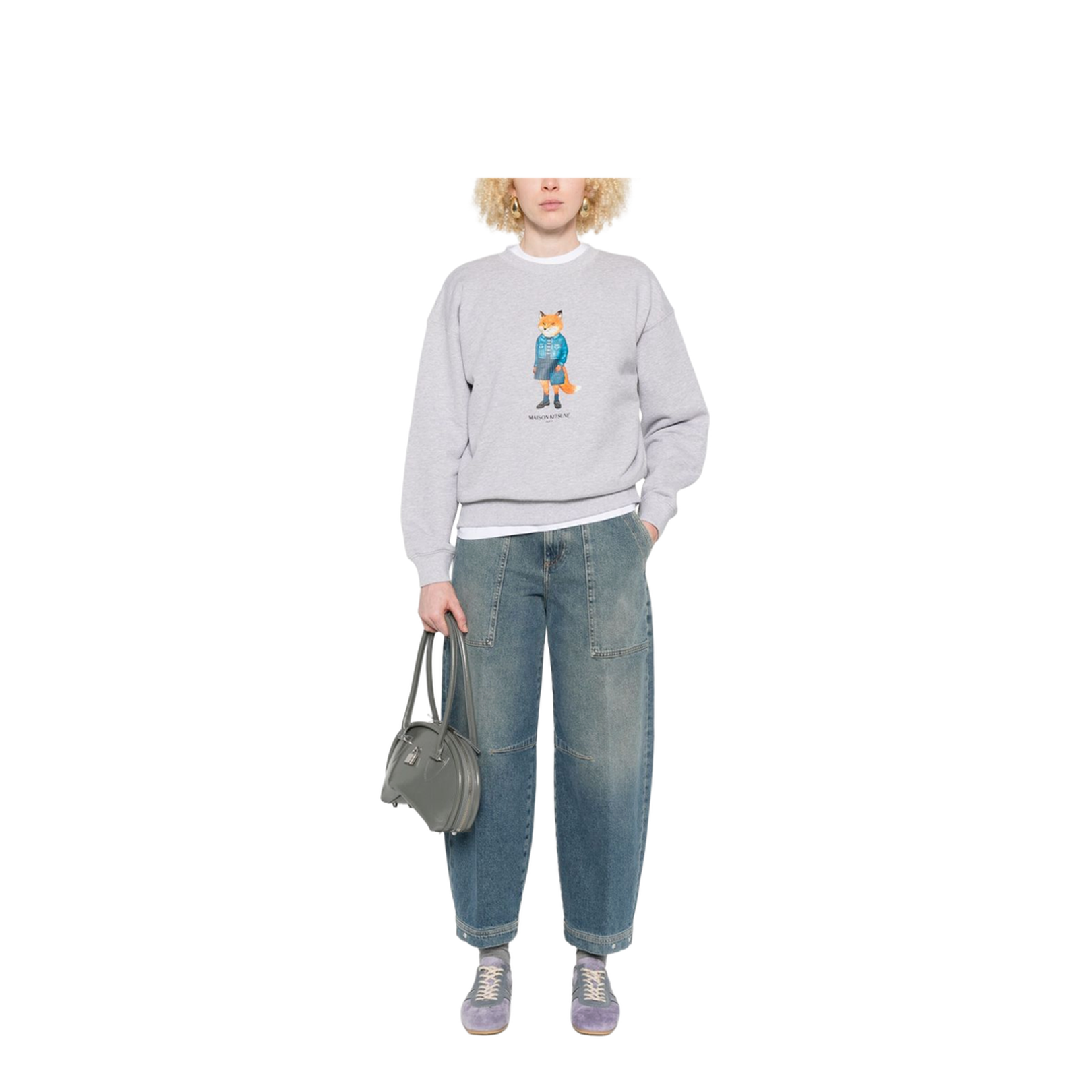 Fox Graphic Print Cotton Sweatshirt