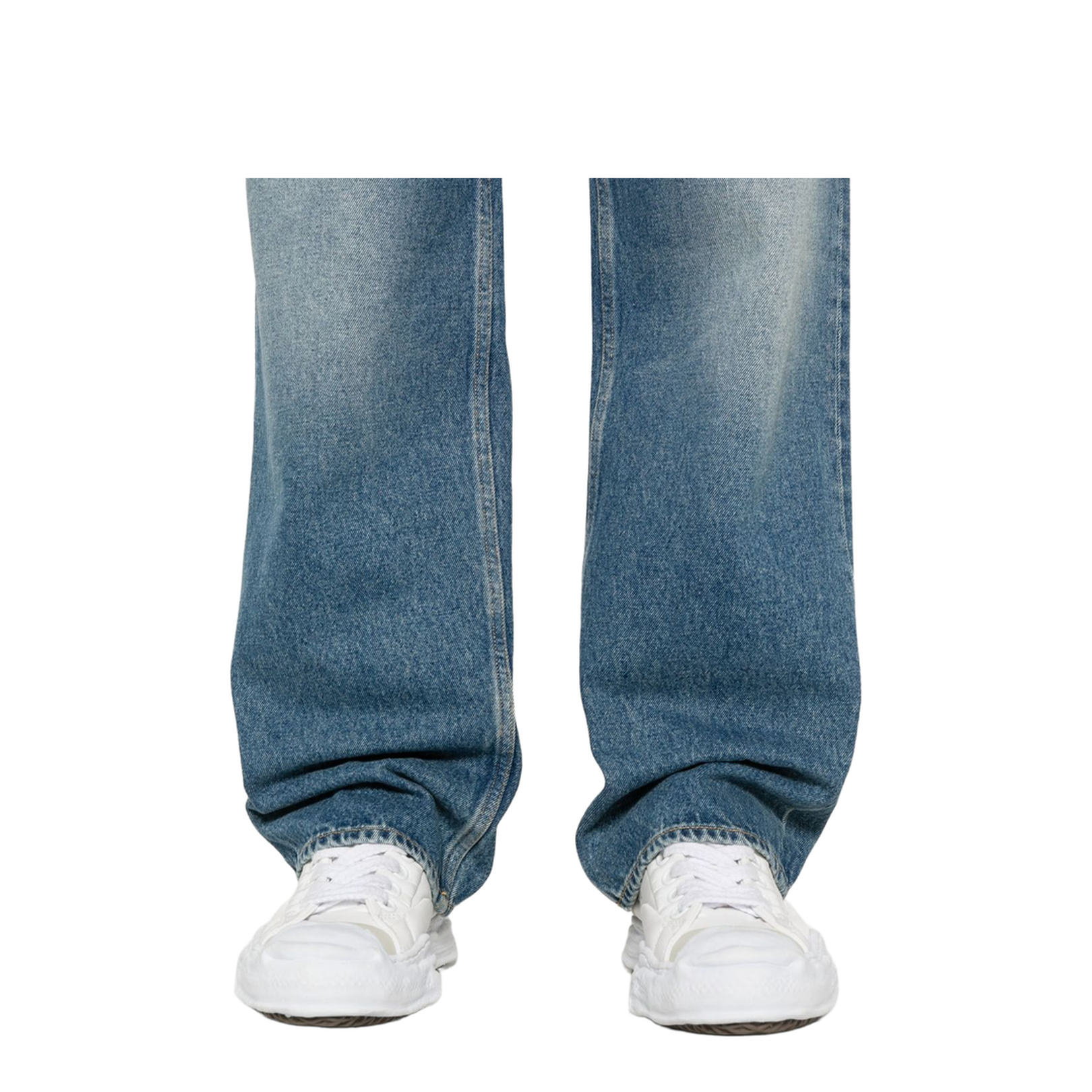 Blue Medium Wash Loose Jeans