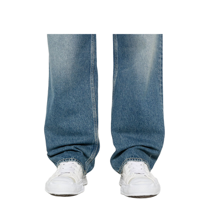 Blue Medium Wash Loose Jeans