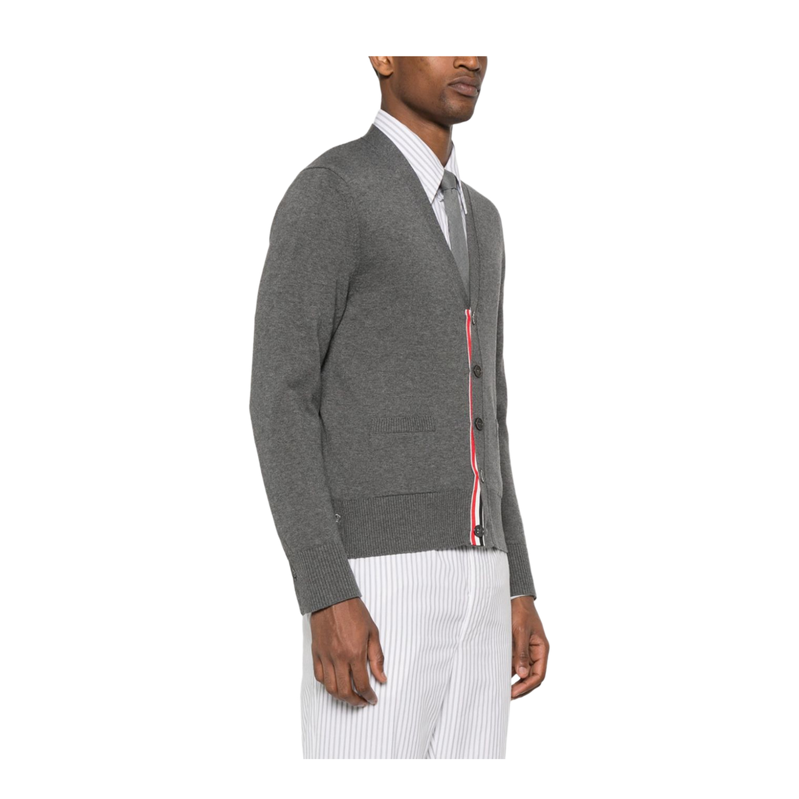 Grey Cotton Fine Knit Sweater