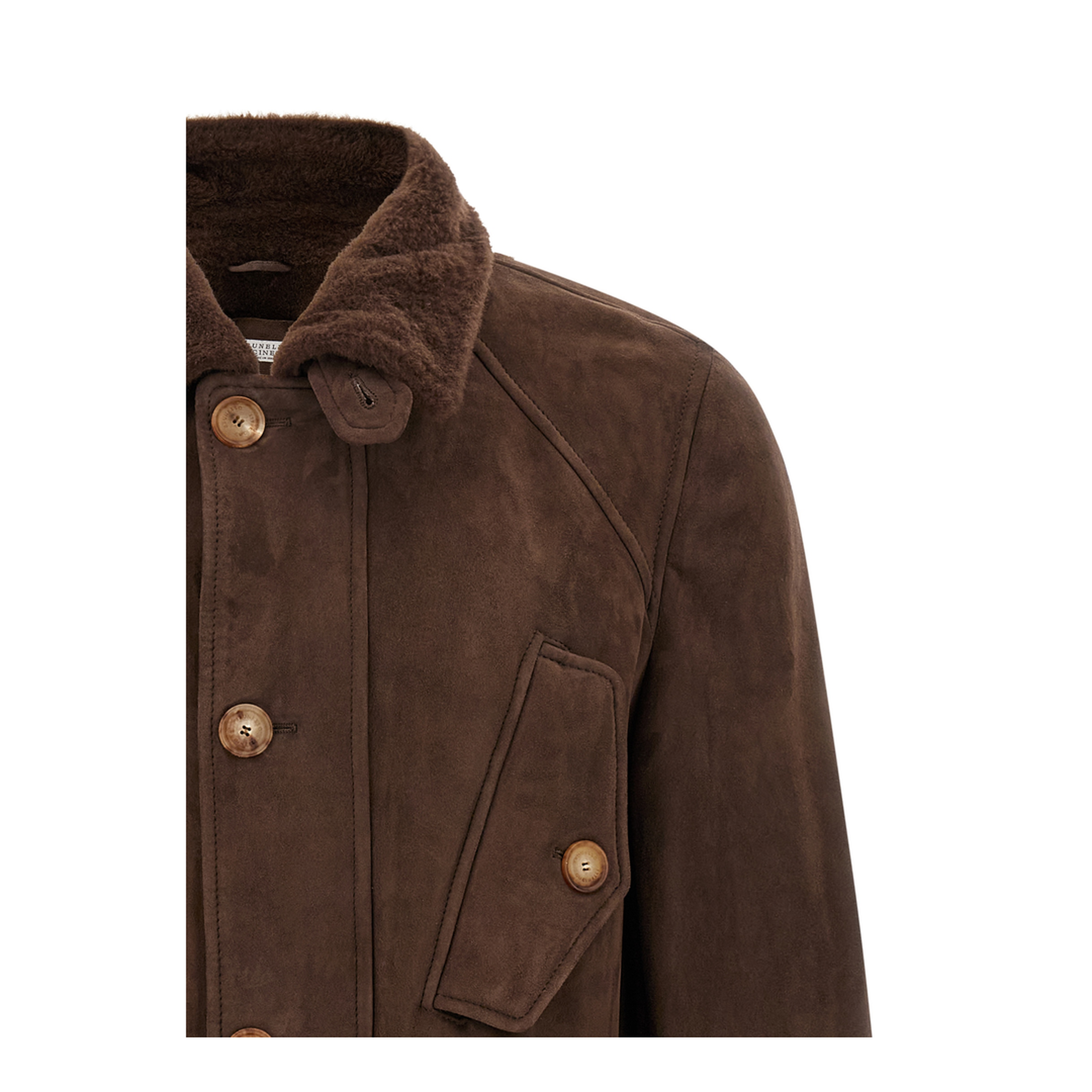 Men's Tone on tone Suede Shearling Coat