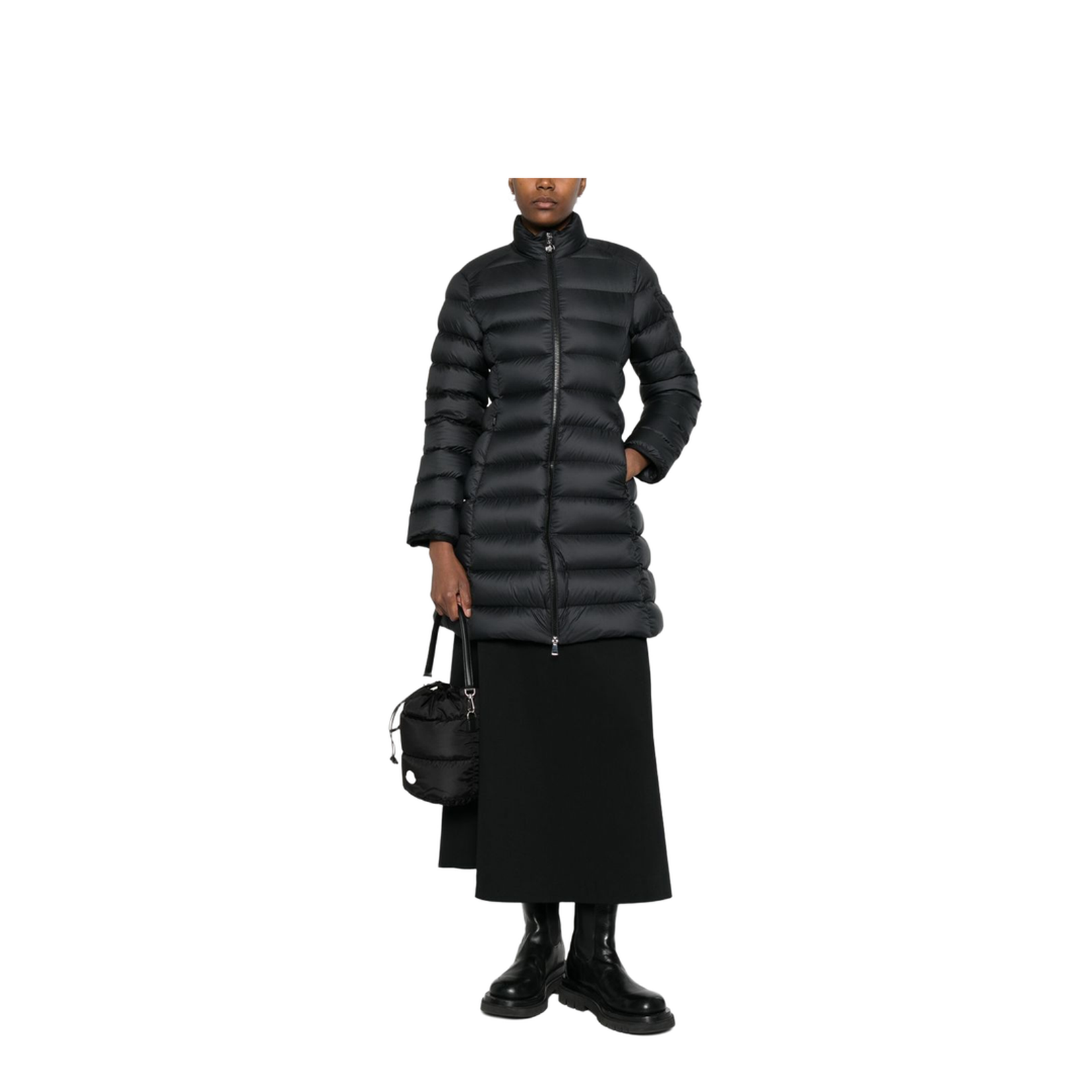 Black Igesse Mid-Length Down Jacket