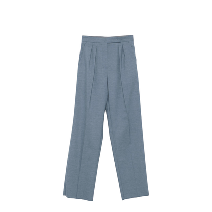 Cobalt Blue Hook and Zip Fly Fastening Trousers