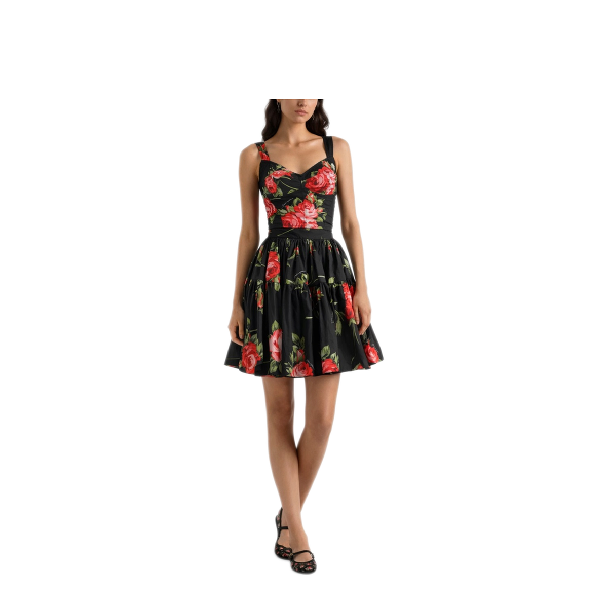 Miniskirt with Bouquet Print