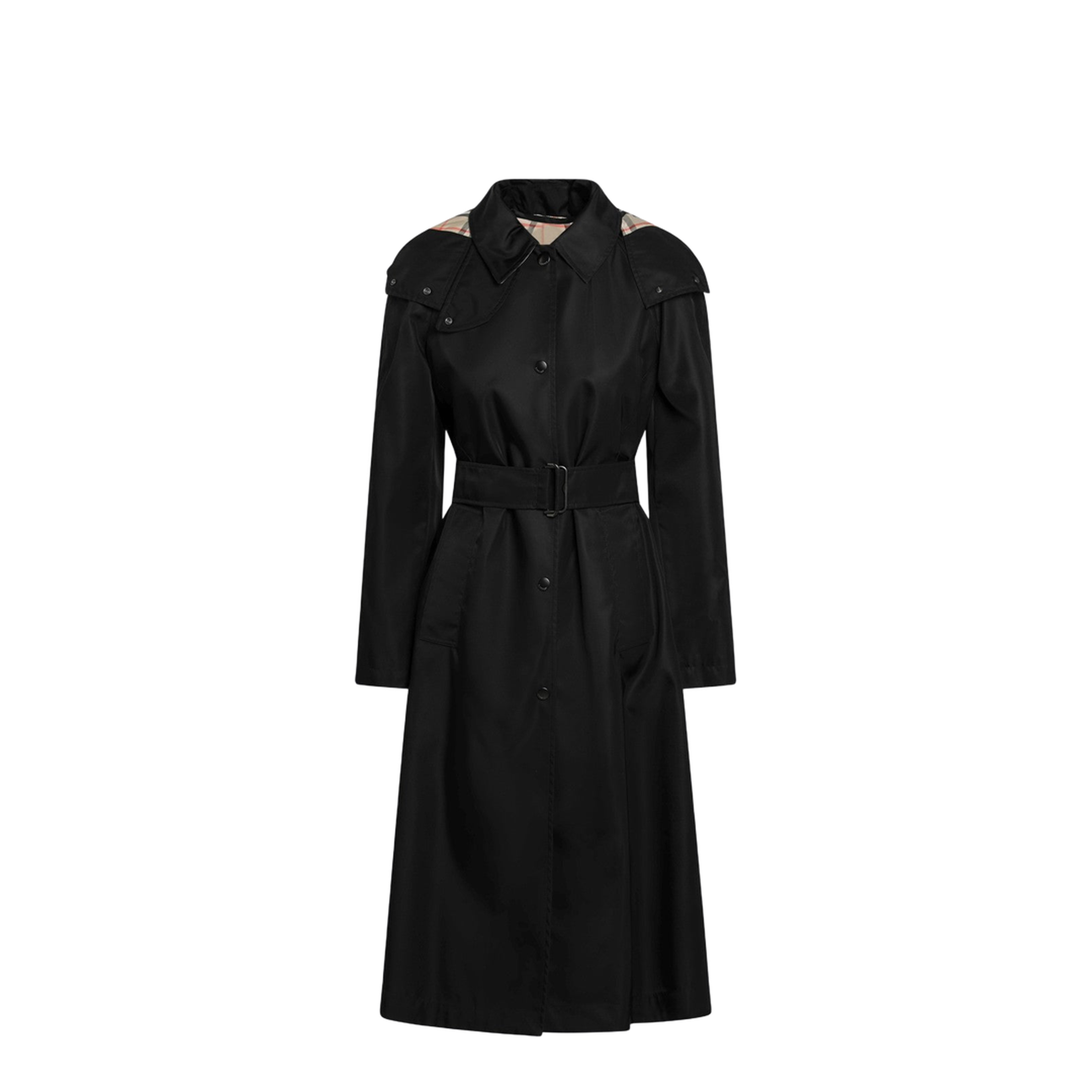 Long Black Nylon Car Coat