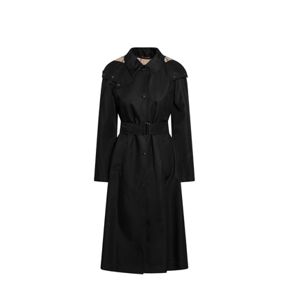 Long Black Nylon Car Coat