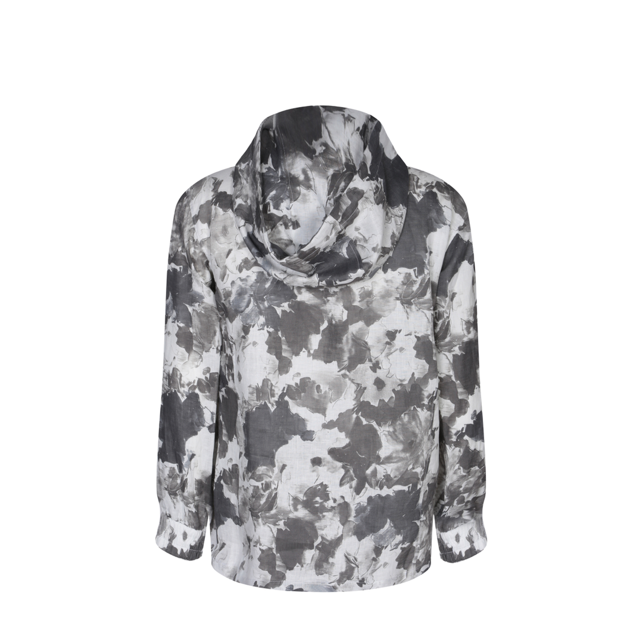 Zip Hoodie Gray White Pattern