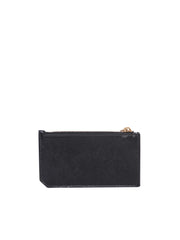 Leather Zipped Cardholder, Gold Hardware