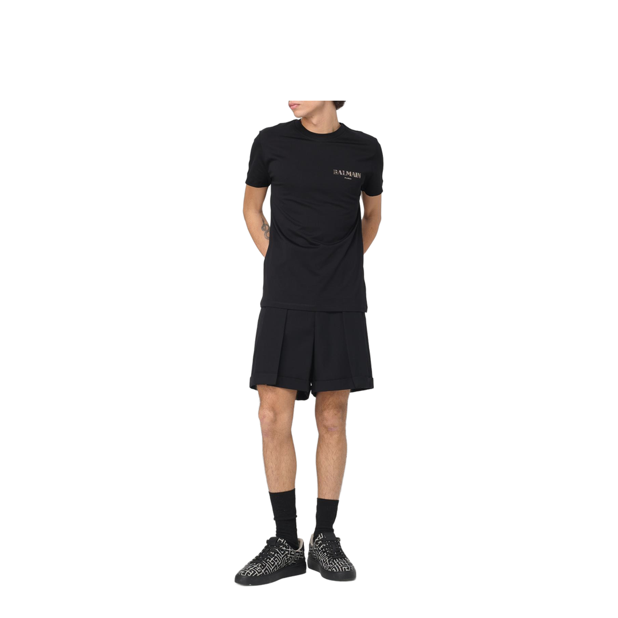 Black Wool Bermuda Shorts