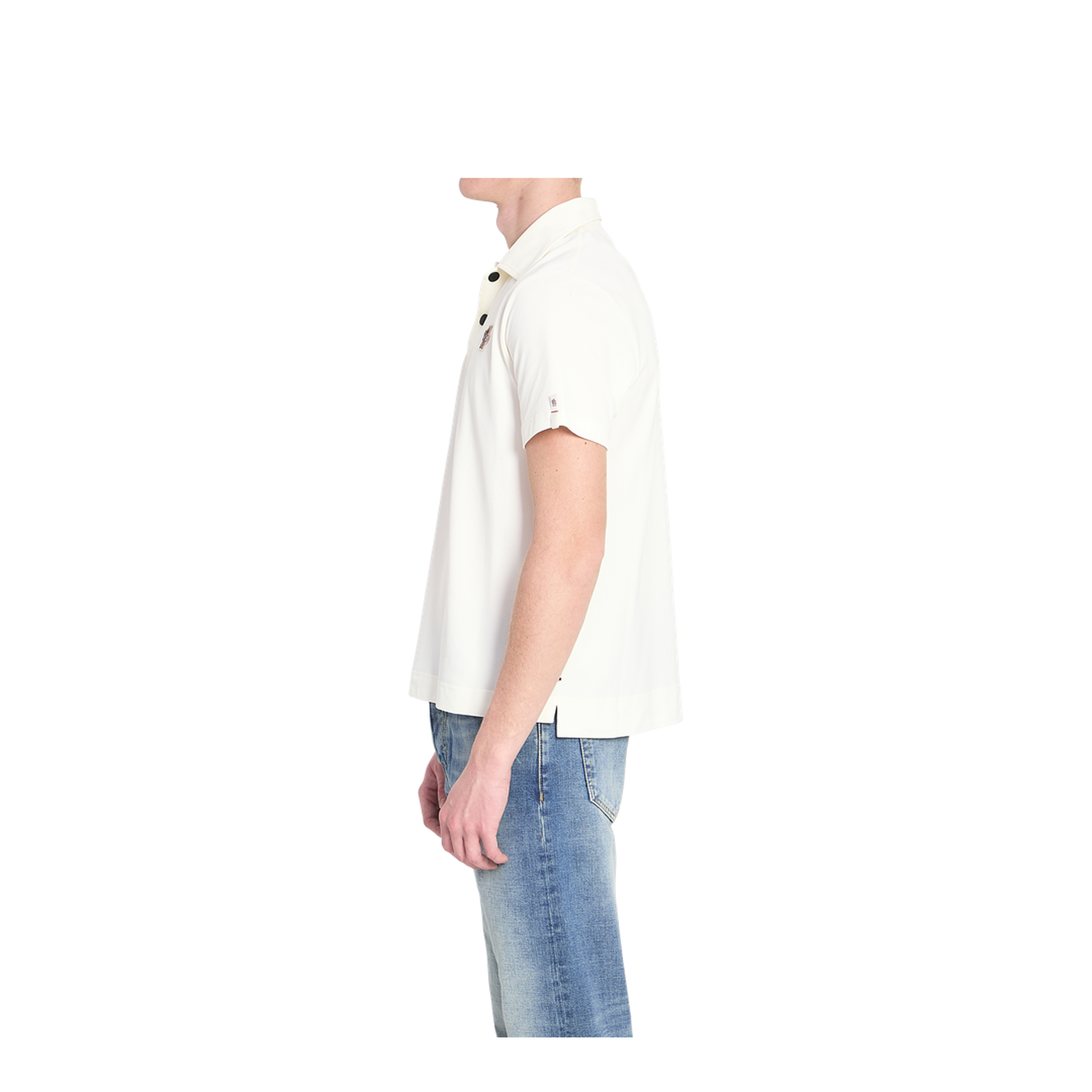 MAYFEYR - Moncler - White Logo Patch Polo Shirt - L10978A0000489AVZ034