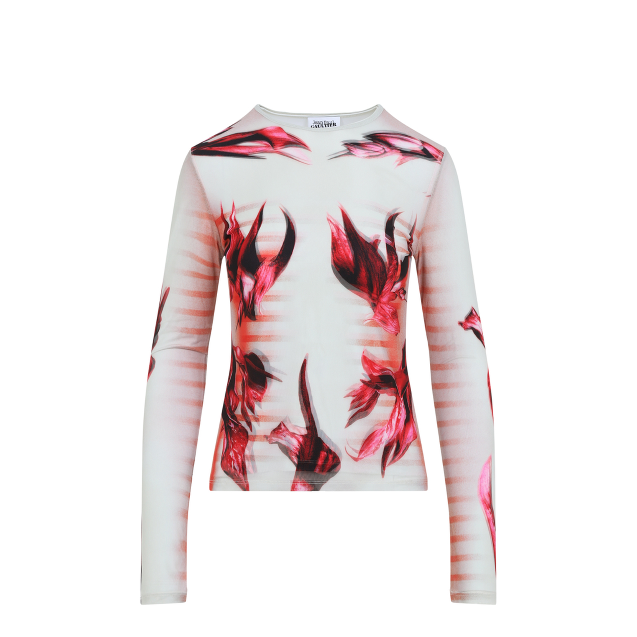 MAYFEYR - Jean Paul Gaultier - Layered Long Sleeves Top Printed Flower Body Morphing Mariniere - 2533FTO264T581422030