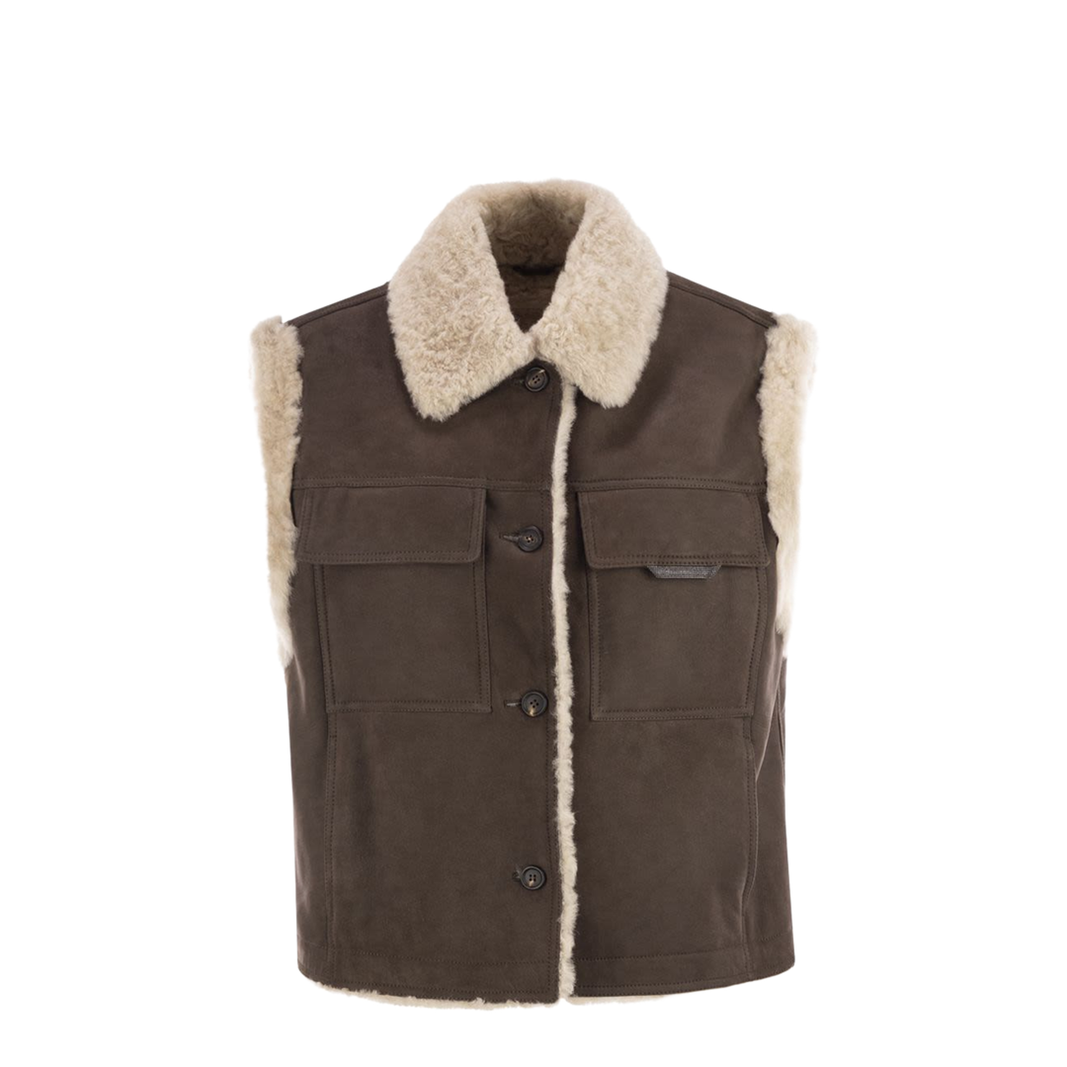 Sleeveless Shearling Outerwear