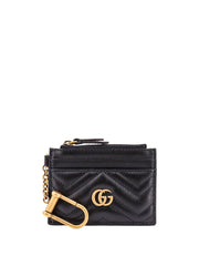 GG Marmont Zipped Cardholder, Gold Hardware