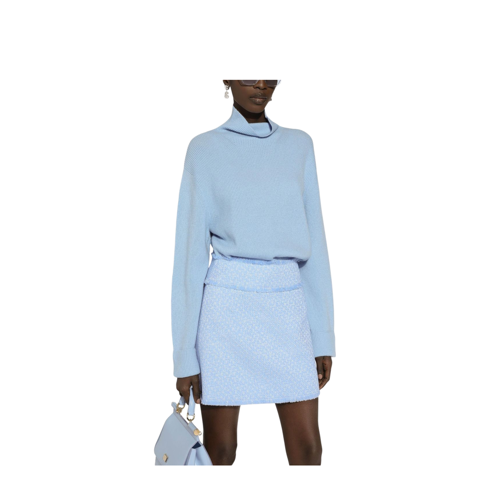 Sky Blue Boucl&eacute; Skirt