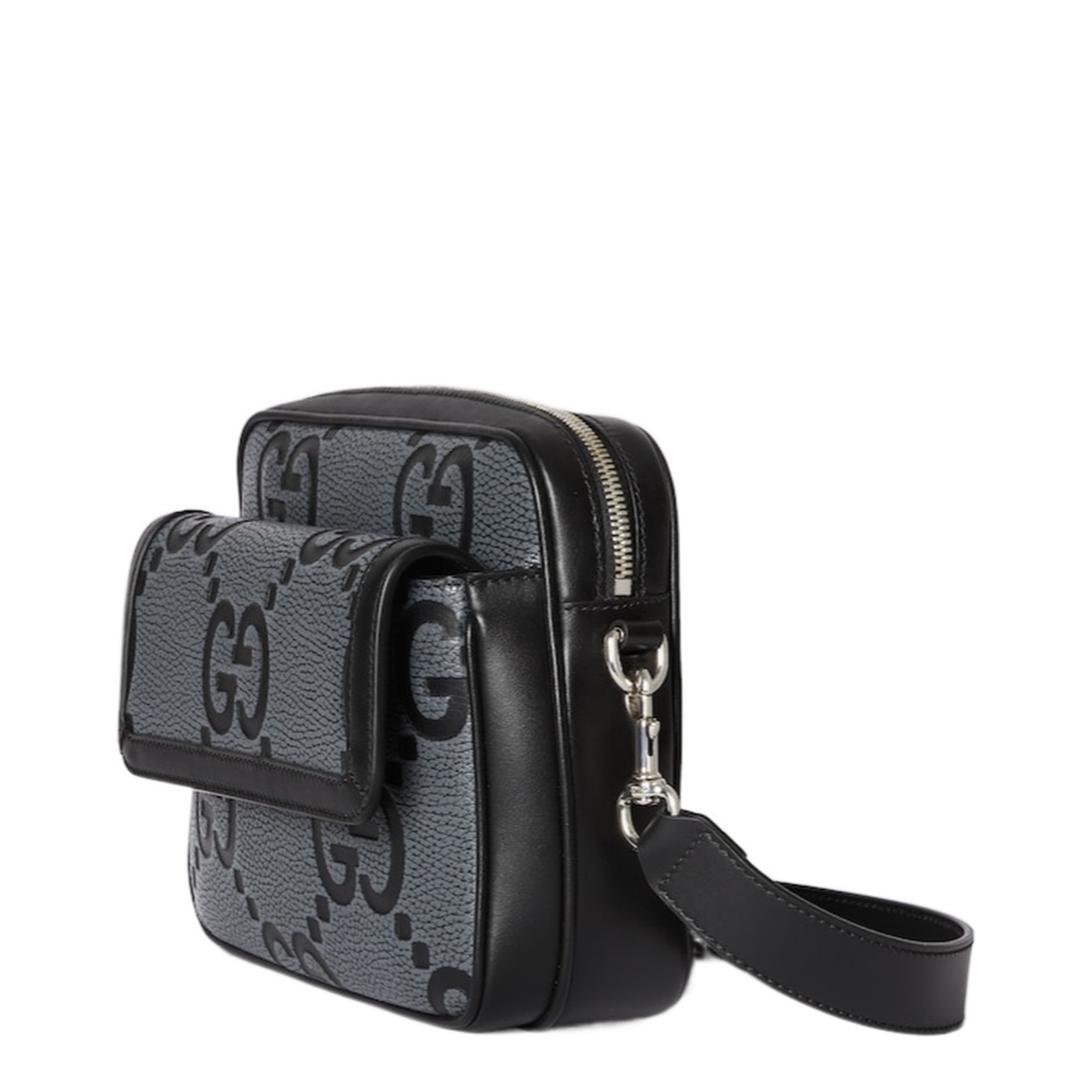 GG Jumbo Small Leather Crossbody Bag - Black