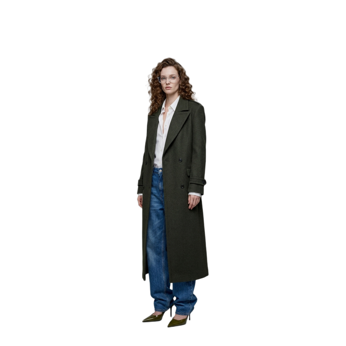 MAYFEYR - SUTTON NEW YORK - Military Green Double Breasted Coat - 47354340149