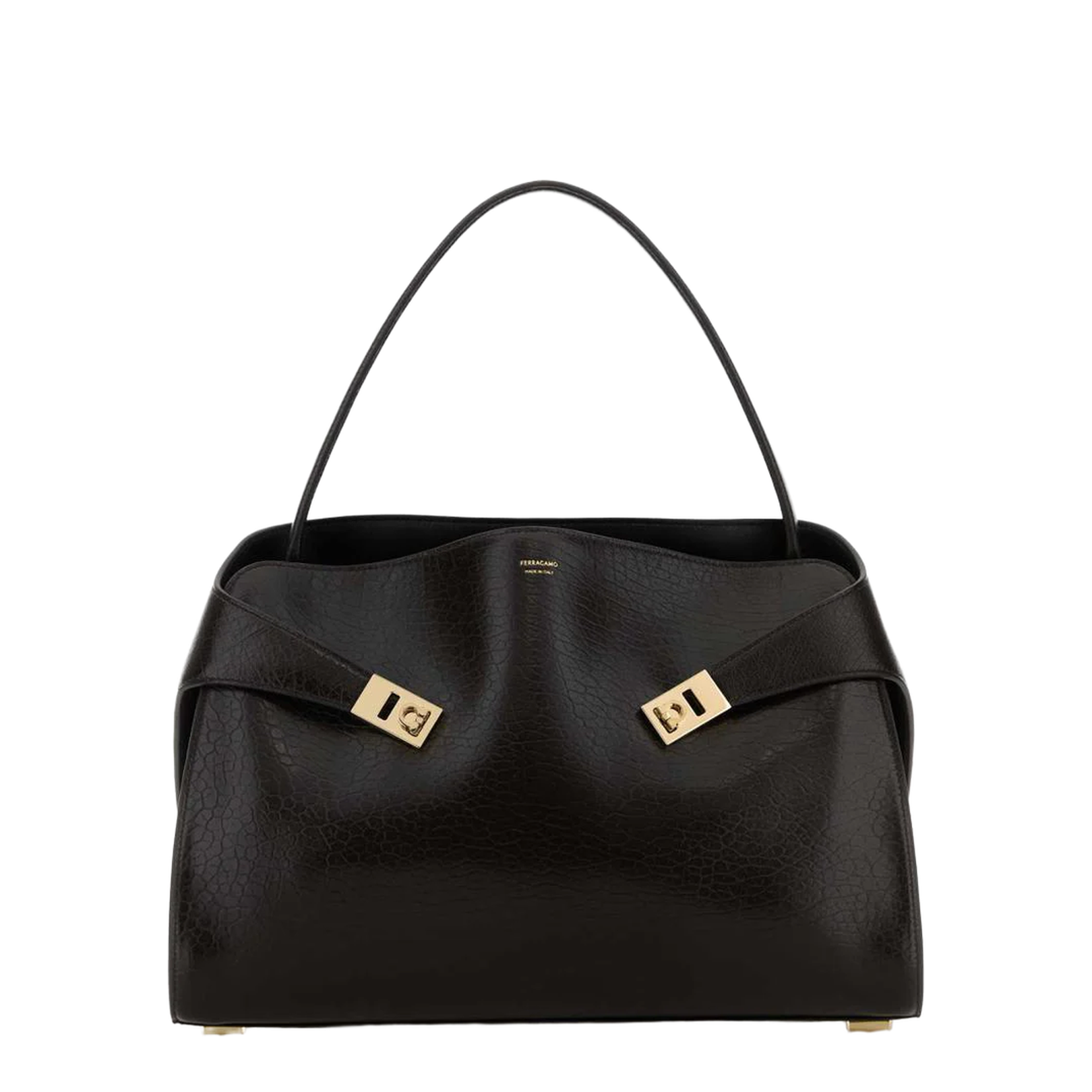 Dark Brown Leather Large Hug Soft Shoulder Bag