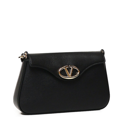 Leather V Logo Shoulder Bag