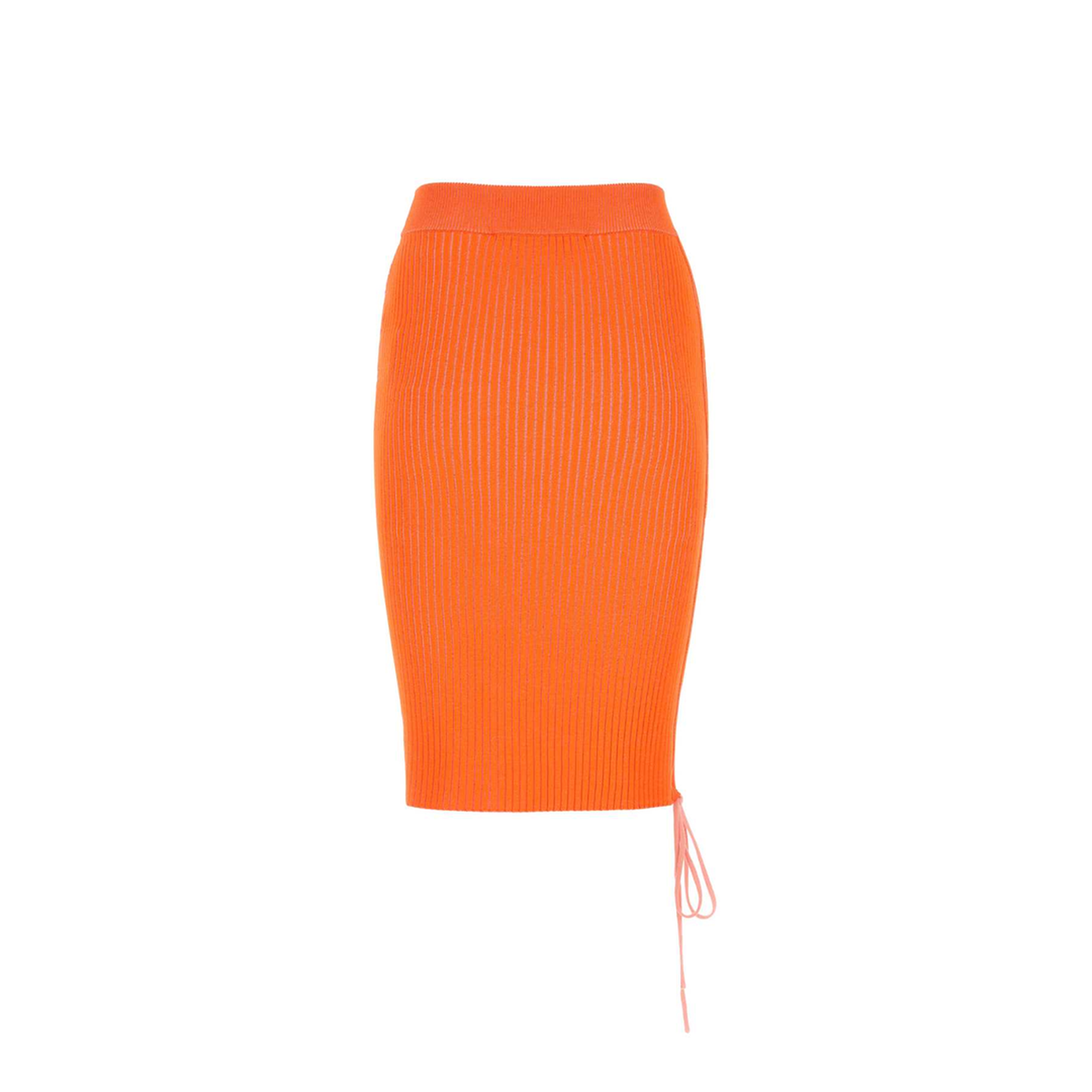 Orange Viscose Blend Skirt