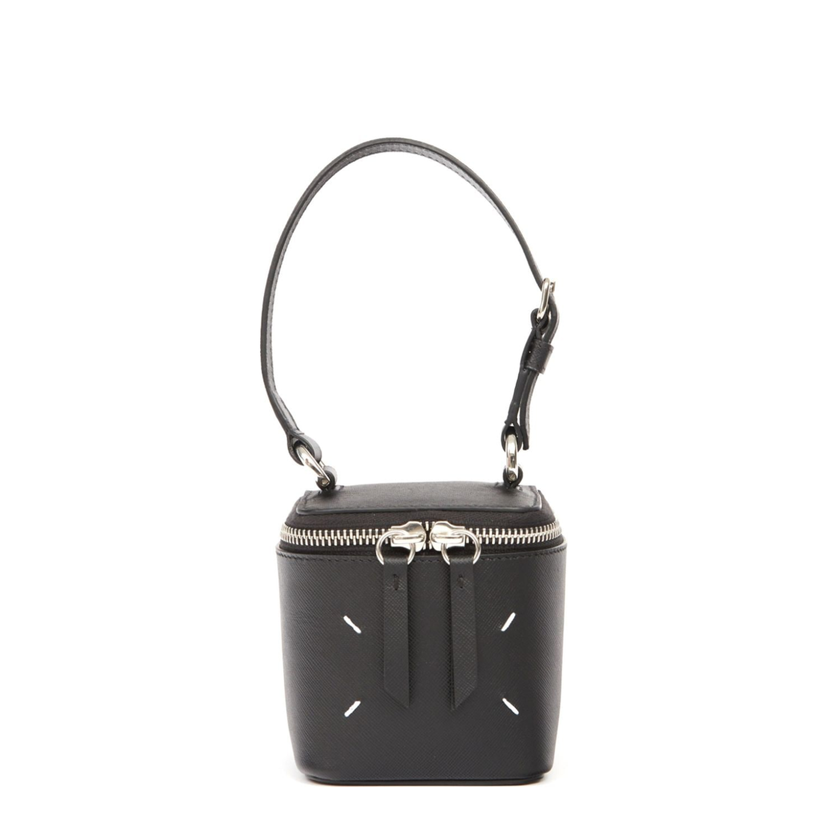 Black Leather Mini Box Bag