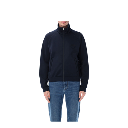 Zip Sweatshirt in Technical Fabric Blue
