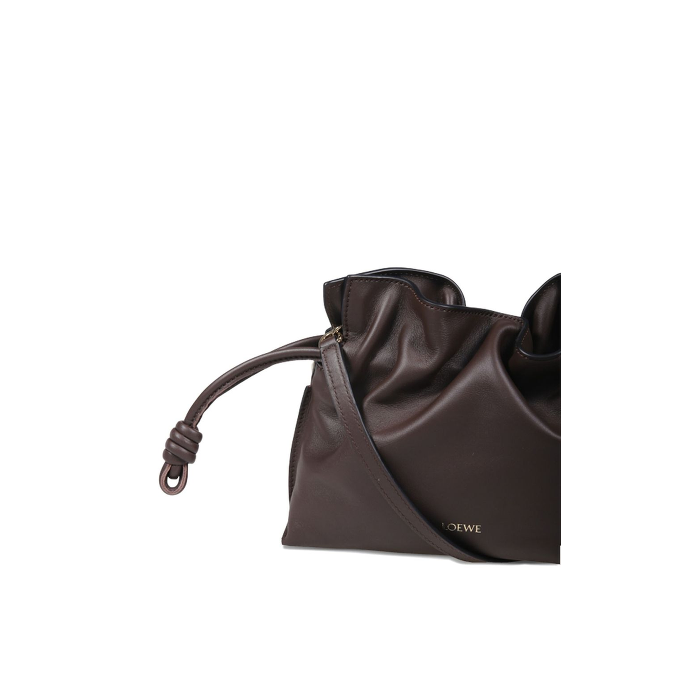 Flamenco Mini Leather Clutch Bags - Chocolate