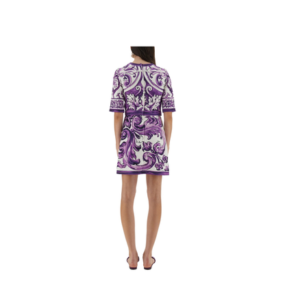 Majolica Print Mini Dress