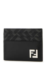 Ff Squared Card Holder Black Leather Card Holder