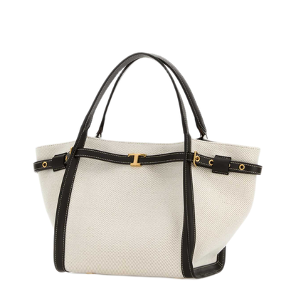 Shopping Bag Small Leather Tote - Beige