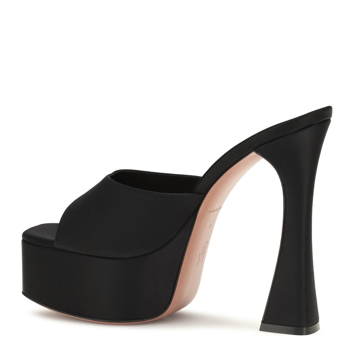 MAYFEYR - Amina Muaddi - Dalida Satin Sandals - C9S351831DALBLACKSATIN