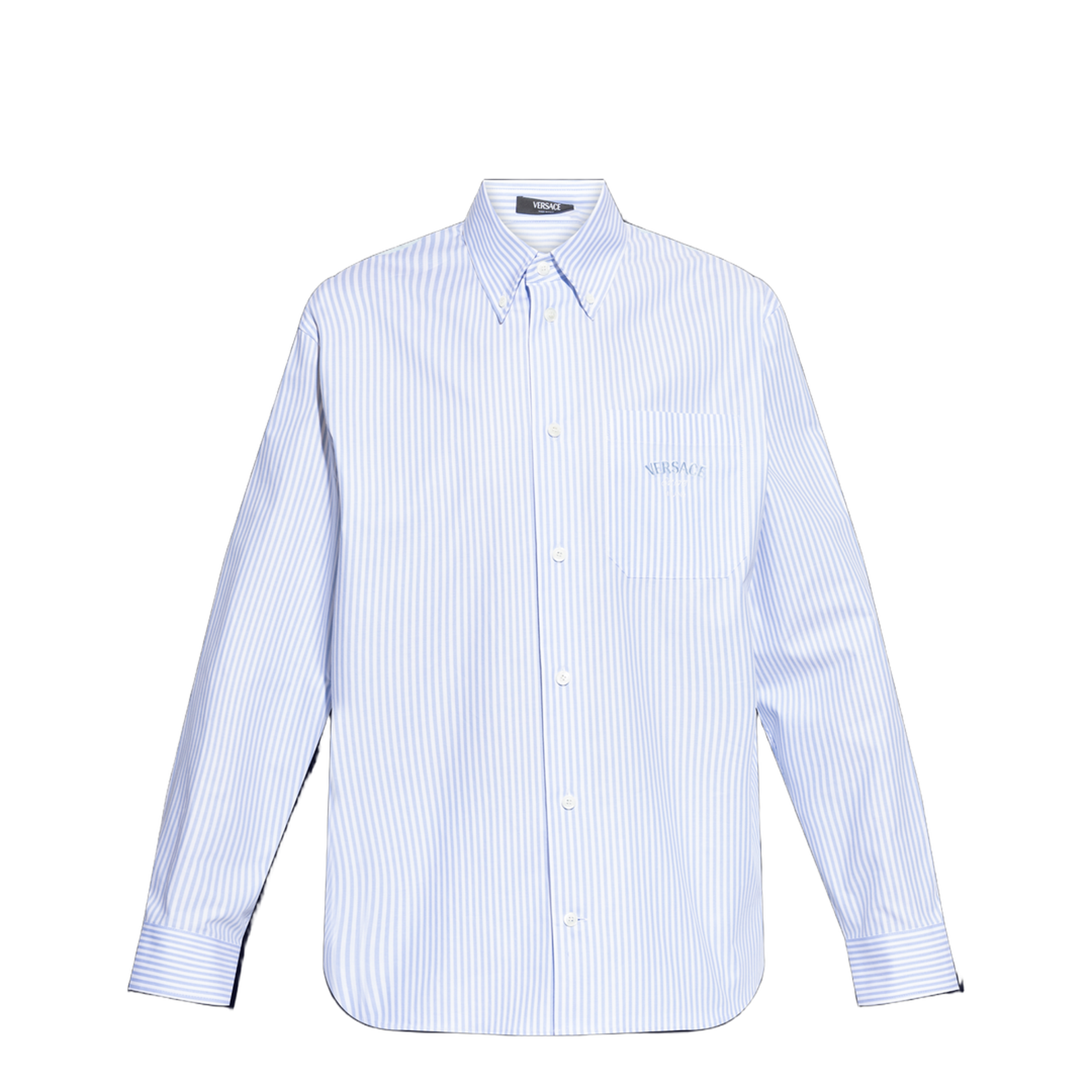 Striped Shirt With Silk Printed Insert