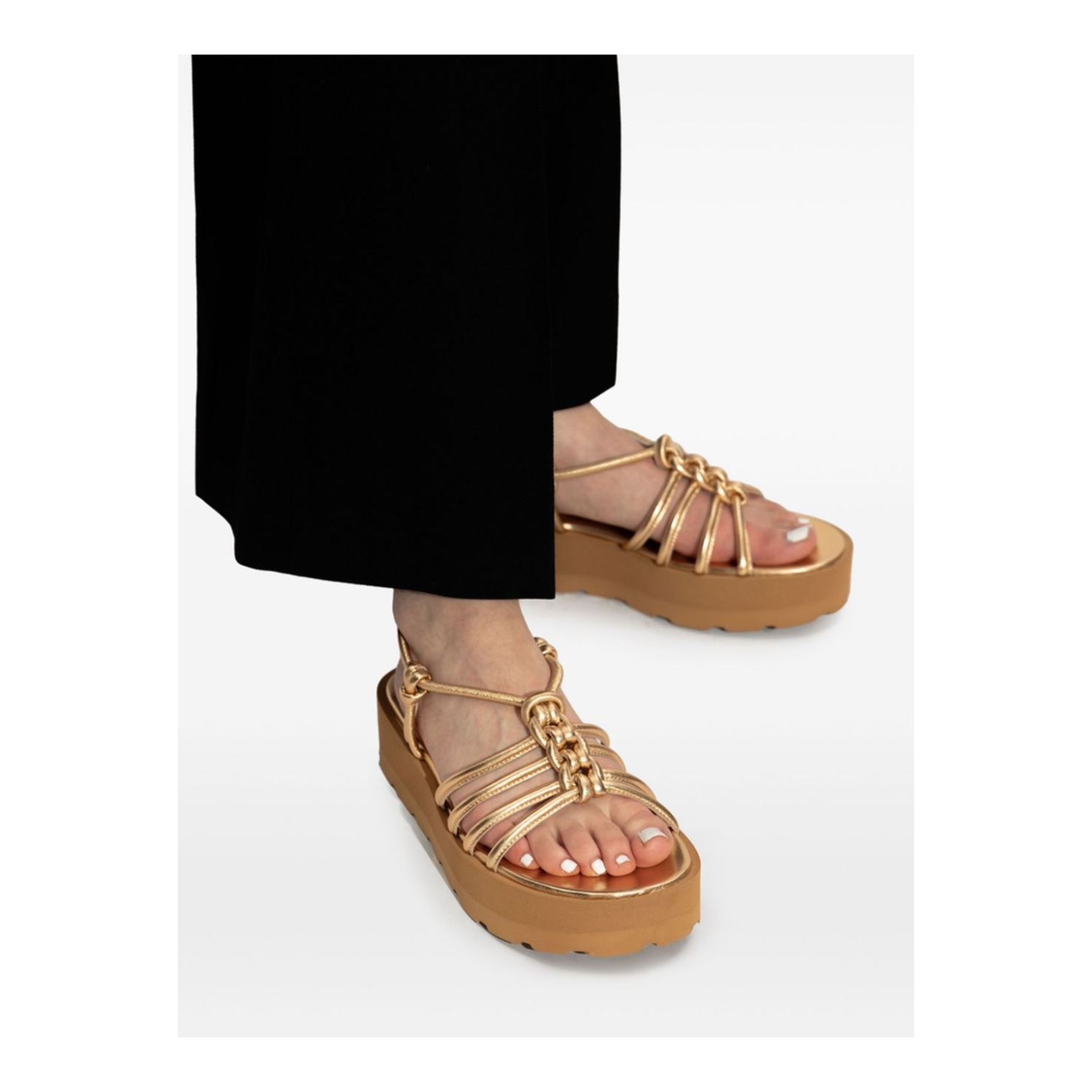 Hebe Leather Sandals Golden